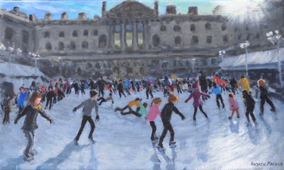 Pattinaggio, mezzogiorno, Somerset House, 2013 (olio su tela) da Andrew Macara