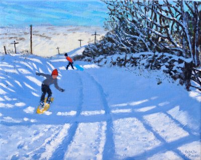Lo Snowboarder, Dove Head, Derbyshire, 2021 da Andrew Macara