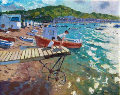 Due ragazzi sul pontile, Teignmouth, 2015-2016 da Andrew Macara