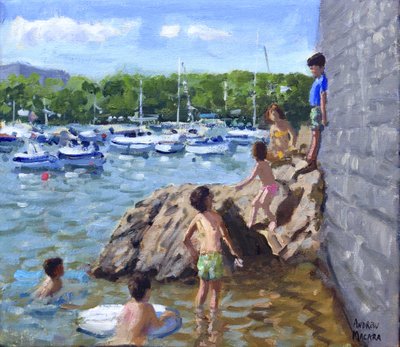 Scalare le rocce, porto di Tenby, 2016 da Andrew Macara