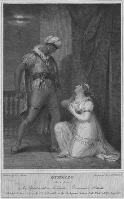 Otello. Atto 4. Scena 2. Un appartamento nel castello. Desdemona e Otello, 1801 da Andrew Michel