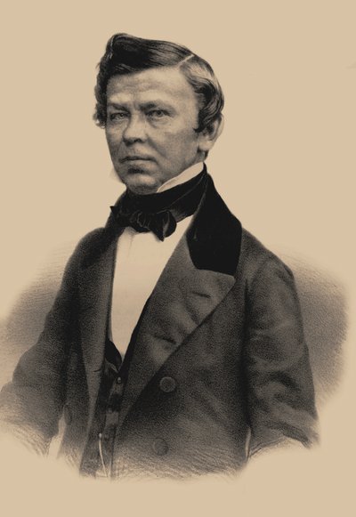 Ritratto del poeta Vladimir Grigoryevich Benediktov 1807-1873, 1870 da Andrey Mikhaylovich Lushev