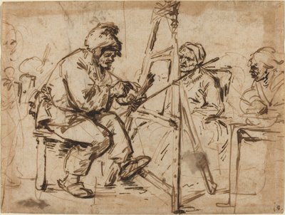 Un Artista Seduto al Suo Cavalletto [recto] da Andries Both