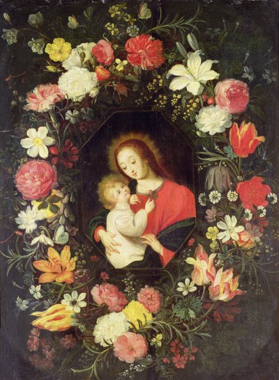 La Vergine e il Bambino in una Ghirlanda di Fiori da Andries Daneels