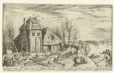 Paesaggio invernale con pattinatori da Andries Jacobsz. Stock