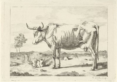 Mucca nel prato da Andries Leijerdorp