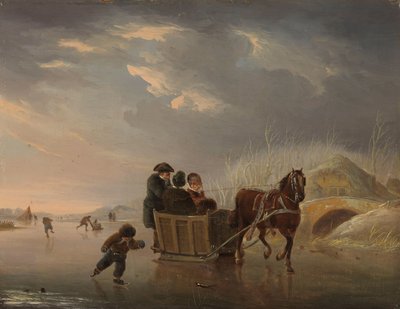 Scena invernale (Cavallo-slitta sul ghiaccio) da Andries Vermeulen