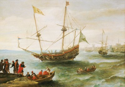 Un algerino ancorato in un porto della Barberia da Andries van Eertvelt