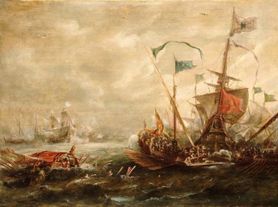 Scontro spagnolo con pirati barbareschi, inizio - metà XVII secolo da Andries van Eertvelt