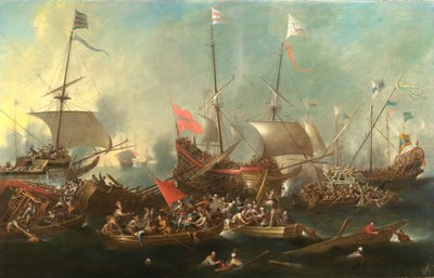 La battaglia di Lepanto - Una battaglia navale tra cristiani e corsari barbareschi da Andries van Eertvelt