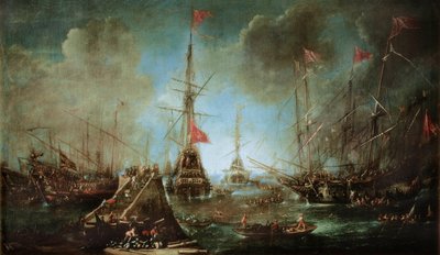 La flotta spagnola lascia il porto da Andries van Eertvelt