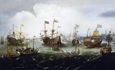 Il ritorno della flotta olandese, 1 maggio da Andries van Eertvelt