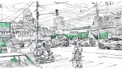 Disegno del traffico urbano da Andrii Kutsachenko