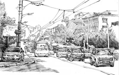Schizzo del traffico urbano da Andrii Kutsachenko