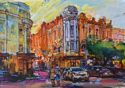 Vivace strada cittadina serale da Andrii Kutsachenko