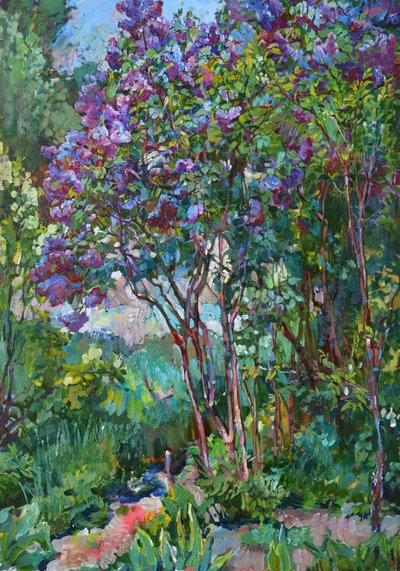 Giardino dai vivaci toni lilla da Andrii Kutsachenko