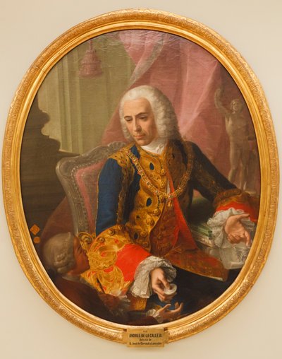 Ritratto di Don Jose de Carvajal y Lancaster con il bambino, Mariano Sanchez, 1754 da Andrés de la Calleja