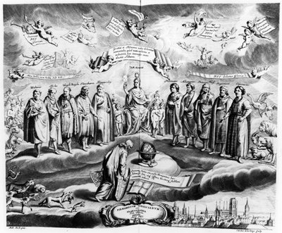 Firmamentum Sobiescianum o Uranographia, di Johannes Hevelius (1611-87), inciso da Carolus de la Haye, pub. nel 1687 da Andrzej Stech