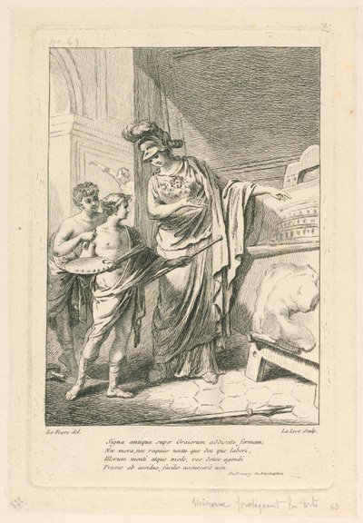 Minerva protegge le arti da Ange Laurent de Lalive de Jully