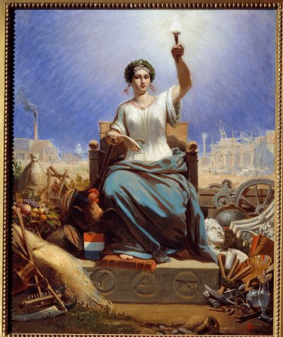 La Francia illumina il mondo. Allegoria. Dipinto di Janet Lange (1815-1872) da Ange Louis Janet