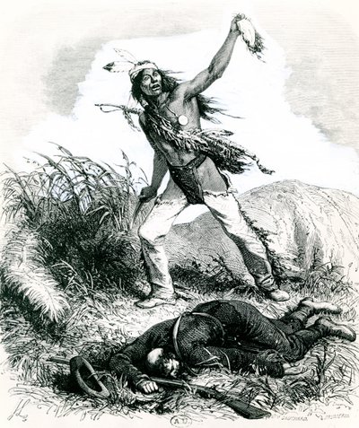 Indiano che Scalpella il Nemico Morto, 1867 da Ange Louis 1815 72 after Janet
