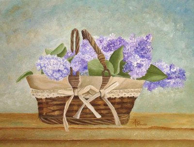 Cestino lilla viola da Angeles M. Pomata