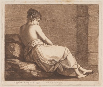 Una donna seduta sulle pietre da Angelica Kauffmann