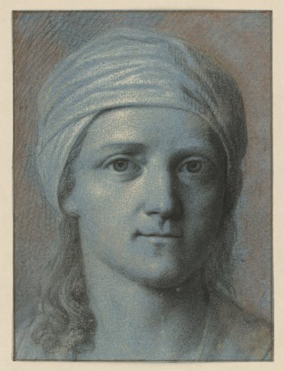 Testa di donna vista di fronte, con turbante da Angelica Kauffmann