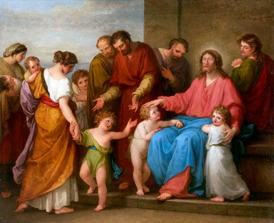 Cristo benedice i bambini (Lasciate che i bambini vengano a me) da Angelica Kauffmann