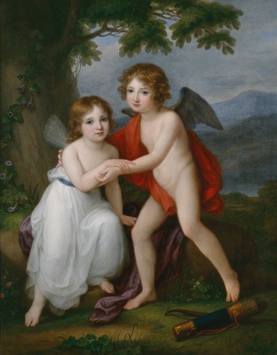 Ritratto dei fratelli Plymouth come Amore e Psiche, 1795 da Angelica Kauffmann