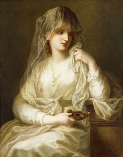 Tuccia, la Vestale, a tre quarti, con una lampada da Angelica Kauffmann
