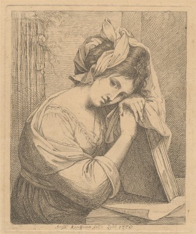Giovane donna in contemplazione da Angelica Kauffmann