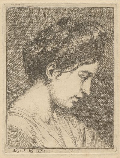 Testa di giovane donna di profilo da Angelica Kauffmann