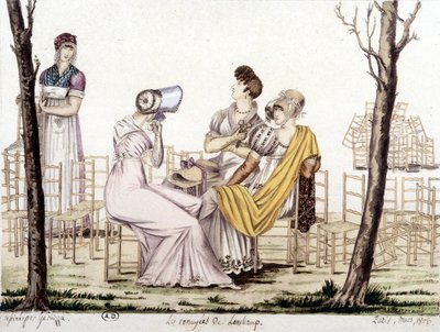 Les ennuyés de Lonchamp, marzo 1806. Disegno di Garbizza da Angelo (after) Garbizza