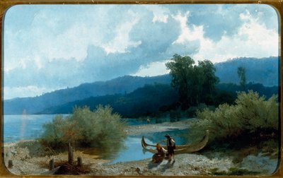 Paesaggio lacustre Dipinto di Angelo Beccaria (1820-1897) 1862 Dim 55,5x90,3 cm Genova, Galleria d