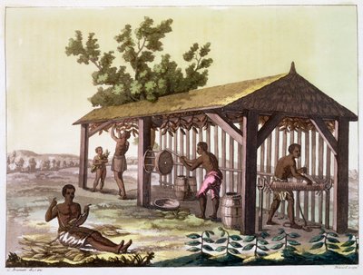 Schiavi che preparano tabacco, Virginia, USA. c1790 c1820-1839 da Angelo Biasioli