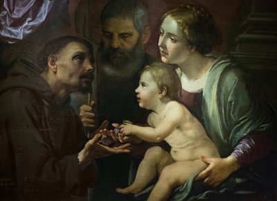 Sacra famiglia con San Francesco d