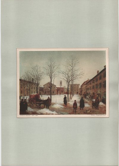Milano - Piazza Borromeo da Angelo Inganni