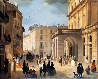 Piazza della Scala a Milano da Angelo Inganni
