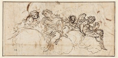 Gruppo di angeli su una nuvola da Angelo Michele Colonna
