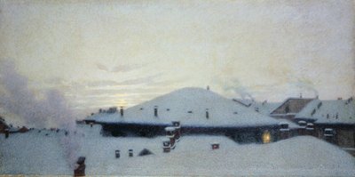 Tetti nella neve da Angelo Morbelli