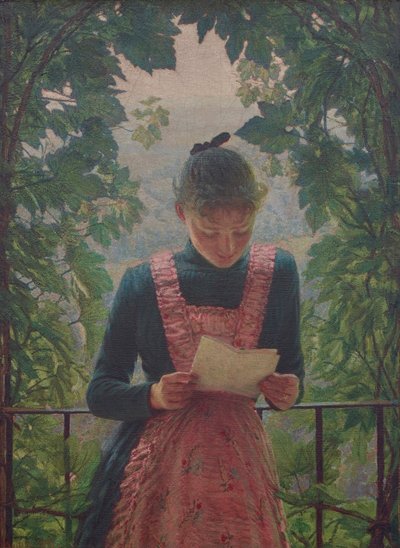 La prima lettera, 1890 da Angelo Morbelli