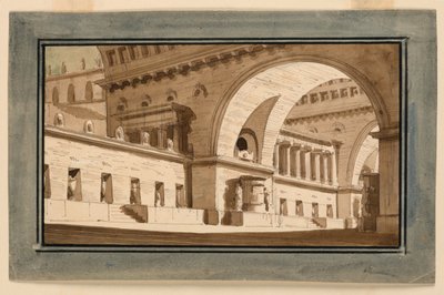 Scenografia, esterno del palazzo, sala sepolcrale da Angelo Toselli