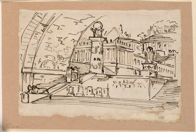 Scenografia, gruppo di edifici antichi da Angelo Toselli