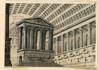 Progetto scenico, interno di una sala sepolcrale da Angelo Toselli