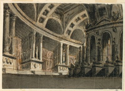 Scenografia, interno di un palazzo da Angelo Toselli