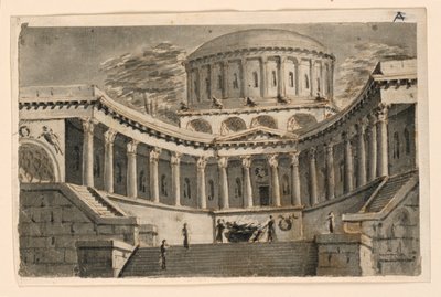 Progetto scenografico, atrio del tempio da Angelo Toselli