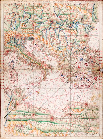 Mappa del Mediterraneo centrale da Angelo de Conte Freducci