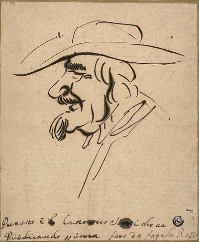 Caricatura del canonico Sorri da Angelo de Rossi