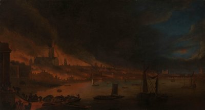 Il grande incendio di Londra, c.1666-1700 da Anglo Dutch School